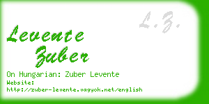 levente zuber business card